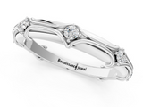 White gold Round Diamond Prong-Set Milgrain Eternity Band_36
