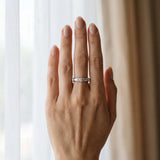White gold Round Diamond Prong Set Milgrain Eternity Band_50