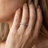 White gold Round Diamond Prong Set Milgrain Eternity Band_52