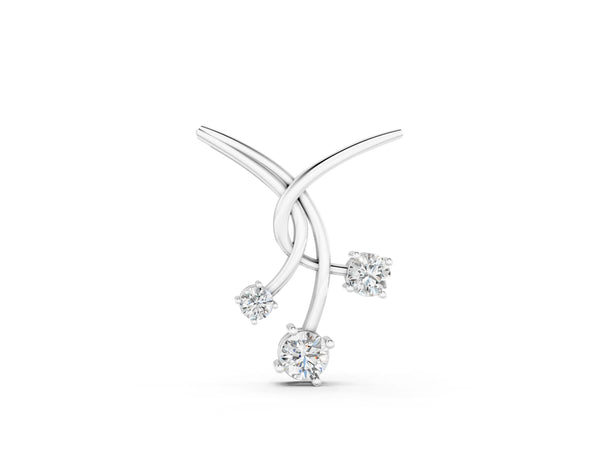 Silver Round Diamond Prong Set Pendant