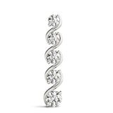 White gold Round Diamond Prong-Set Swirl Pendant 1