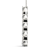 White gold Round Diamond Prong-Set Swirl Pendant 2