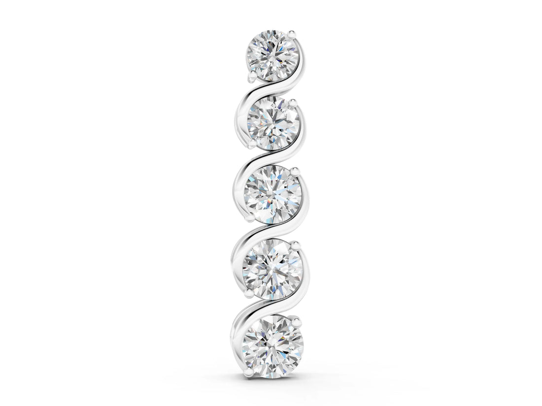 White gold Round Diamond Prong-Set Swirl Pendant_3