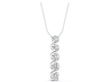 White gold Round Diamond Prong-Set Swirl Pendant_4