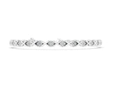 White gold Round Diamond Prong Set Tennis Bracelet with X-Link Band