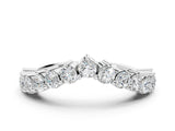 White gold Round Diamond Prong Set White Gold Curved Band_3
