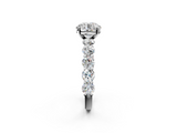 White gold Round Diamond Prong Setting with Side Stones on a Pave Band_144