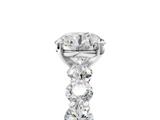 White gold Round Diamond Prong Setting with Side Stones on a Pave Band_147