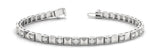 White gold Round Diamond Pyramid Link Tennis Bracelet with Bezel Setting