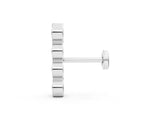 White gold Round Diamond Row Flatback Earring_1