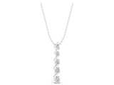 White gold Round Diamond S-Curve Prong Pendant_7