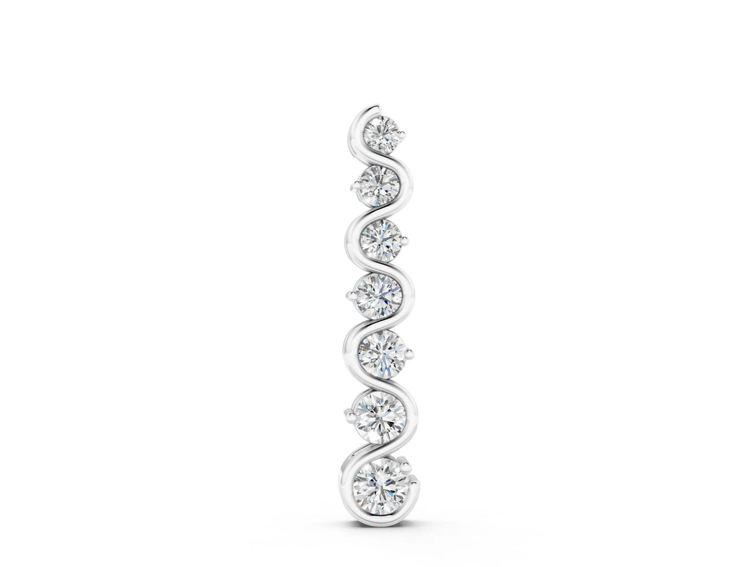 White gold Round Diamond S-Curve Prong Set Pendant_3