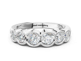 White gold Round Diamond Scalloped Bezel Set Eternity Band_12