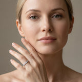 White gold Round Diamond Scalloped Pavé Eternity Band_47