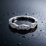 White gold Round Diamond Scalloped Pavé Eternity Band_49