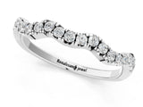 White gold Round Diamond Scalloped Pavé Wedding Band with Shared Prong Setting_13