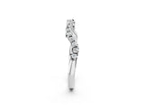 White gold Round Diamond Scalloped Pavé Wedding Band with Shared Prong Setting_14
