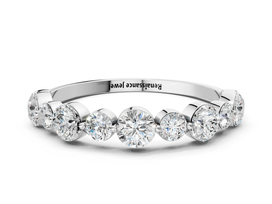White gold Round Diamond Scalloped Prong Set Eternity Band_63