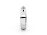 White gold Round Diamond Seven-Stone Channel Set Mens Band_2