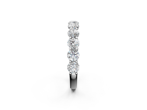 White gold Round Aquamarine Shared Prong Eternity Band