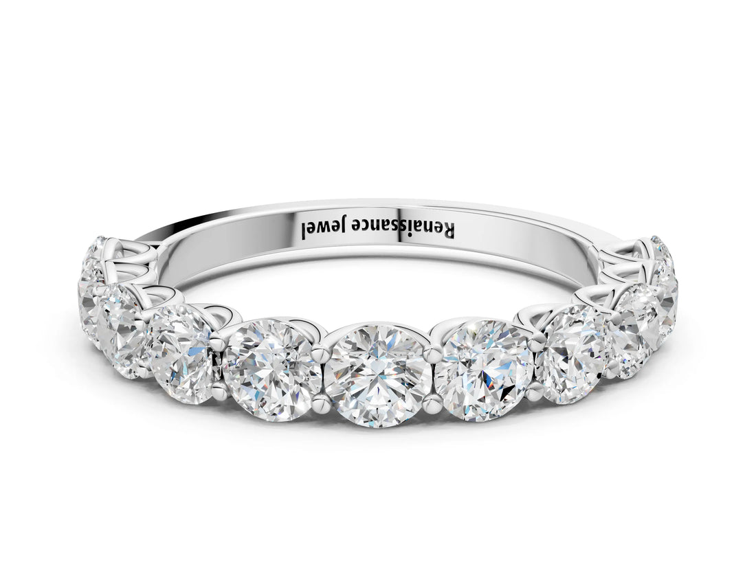 White gold Round Diamond Shared Prong Eternity Band_52