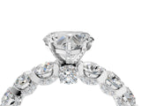 White gold Round Diamond Side Stone Engagement Ring with Six-Prong Setting_10