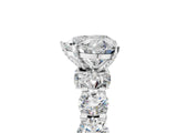 White gold Round Diamond Side Stone Engagement Ring with Six-Prong Setting_11