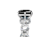 White gold Round Diamond Side Stone Engagement Ring with Six-Prong Setting_11