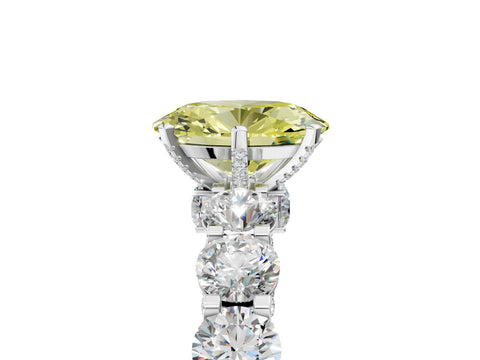 White gold Round Diamond Side Stone Engagement Ring with Six-Prong Setting_11
