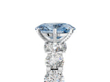 White gold Round Diamond Side Stone Engagement Ring with Six-Prong Setting_11