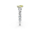 White gold Round Diamond Side Stone Engagement Ring with Six-Prong Setting_12