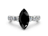 White gold Round Diamond Side Stone Engagement Ring with Six-Prong Setting_12