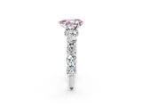 White gold Round Diamond Side Stone Engagement Ring with Six-Prong Setting_12