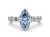 White gold Round Diamond Side Stone Engagement Ring with Six-Prong Setting_12