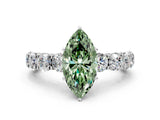 White gold Round Diamond Side Stone Engagement Ring with Six-Prong Setting_12