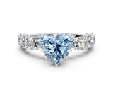White gold Round Diamond Side Stone Engagement Ring with Six-Prong Setting_12