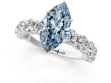 White gold Round Diamond Side Stone Engagement Ring with Six-Prong Setting_13