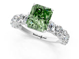 White gold Round Diamond Side Stone Engagement Ring with Six-Prong Setting_13