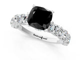 White gold Round Diamond Side Stone Engagement Ring with Six-Prong Setting_13