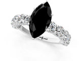 White gold Round Diamond Side Stone Engagement Ring with Six-Prong Setting_13