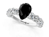 White gold Round Diamond Side Stone Engagement Ring with Six-Prong Setting_13