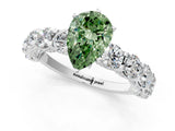 White gold Round Diamond Side Stone Engagement Ring with Six-Prong Setting_13
