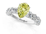 White gold Round Diamond Side Stone Engagement Ring with Six-Prong Setting_13