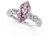 White gold Round Diamond Side Stone Engagement Ring with Six-Prong Setting_13