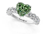 White gold Round Diamond Side Stone Engagement Ring with Six-Prong Setting_13