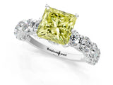 White gold Round Diamond Side Stone Engagement Ring with Six-Prong Setting_13