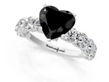 White gold Round Diamond Side Stone Engagement Ring with Six-Prong Setting_13