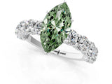 White gold Round Diamond Side Stone Engagement Ring with Six-Prong Setting_13