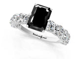 White gold Round Diamond Side Stone Engagement Ring with Six-Prong Setting_13