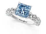 White gold Round Diamond Side Stone Engagement Ring with Six-Prong Setting_13
